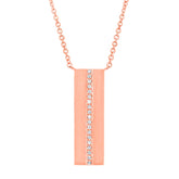0.06ct 14k Rose Gold Diamond Bar Pendant